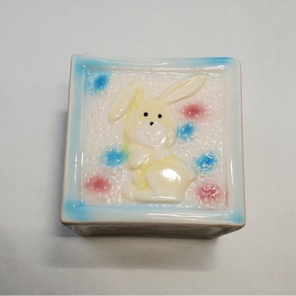 Vintage Mid-Century Baby Nursery Square Planters Ceramic Nursery Decor